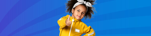 Girl giving enthusiastic thumbs up